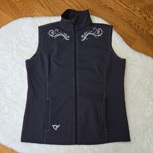 Cowgirl Hardware Grey/White Western Vest, Womens Large